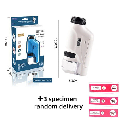 Compact LED Handheld Microscope 60X-120X - Portable Science Kit for Kids - Wnkrs