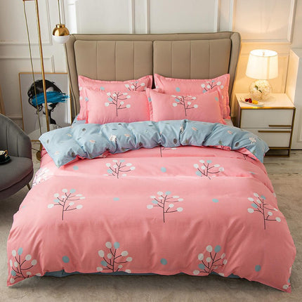 Cover Set Bed Cotton Quilt Bedsheet Bedding Duvet Fitted - Wnkrs