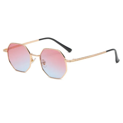 Gafas de sol de metal poligonales de moda 2023 para mujer