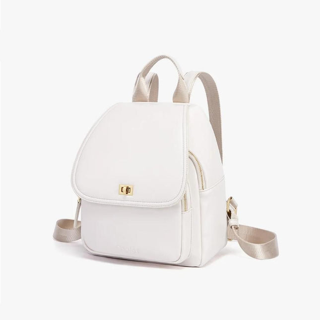 Sac à dos tendance en cuir blanc cassé pour femme