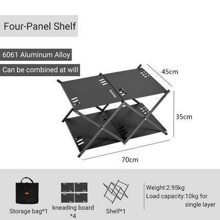 Multi-Level Portable Folding Camping Shelf – Aluminum Outdoor BBQ Table Rack - Wnkrs