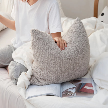 Housse de coussin de canapé en peluche confortable - Taie d'oreiller décorative douce et moelleuse