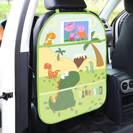 Cartoon Car Seat Back Protector with Storage Organizer - Wnkrs