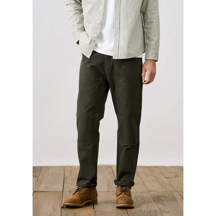 Pantalones cargo tácticos de corte recto y holgados para hombre de otoño