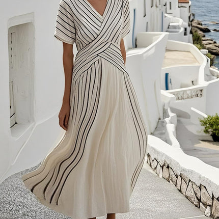 Women's Large Loose Striped Print Dress