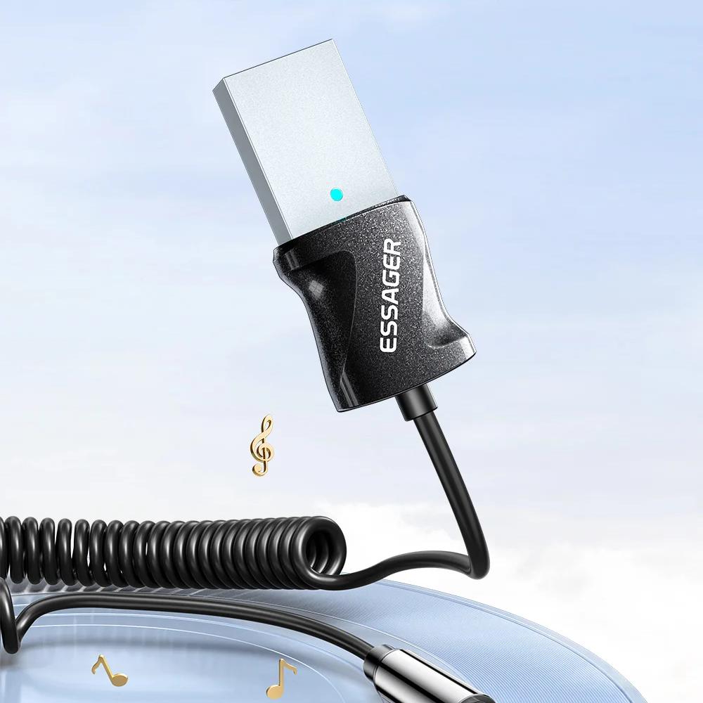 USB-Powered Bluetooth 5.0 AUX Car Receiver