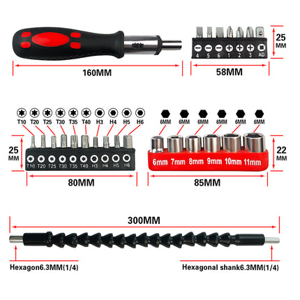 Flexible Shaft Drill Bit Extension - Hex Shank Power Tool Accessory