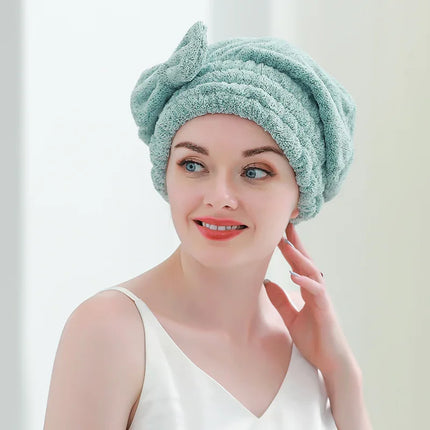 Serviette enveloppante en bambou pour cheveux - Turban en microfibre pour sécher les cheveux