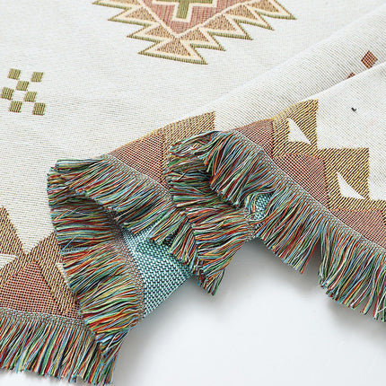 Vintage Geometric Pattern Boho Throw Blanket