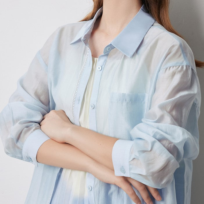 Women’s Loose Turn-Down-Collar Blouse
