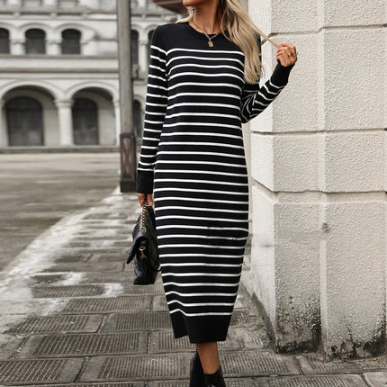 Women's Knitwear Striped Dress Fashion Dress