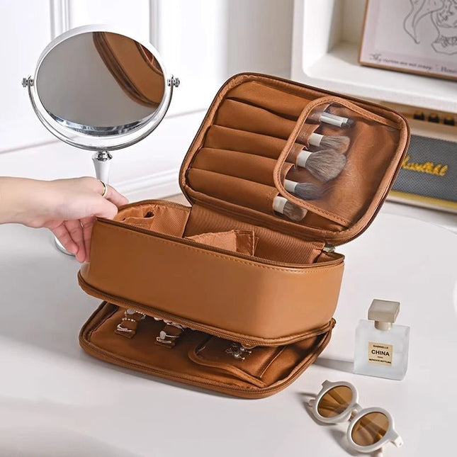 Organizador de brochas de maquillaje y bolsa para guardar joyas 2 en 1