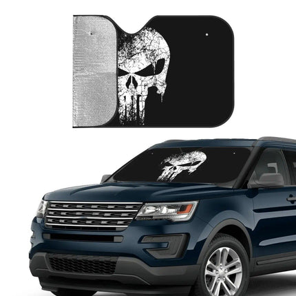 Punisher Skull Car Sunshade – Cute Auto Windshield Protector 76x140cm - Wnkrs