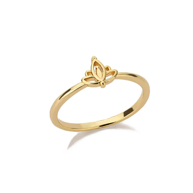 Bague Fleur de Lotus en Acier Inoxydable - Alliance de Mariage et de Fiançailles Élégante pour Femme