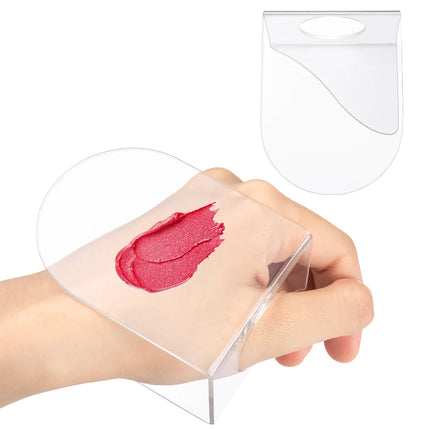 Palette de maquillage transparente en acrylique avec spatule en acier inoxydable