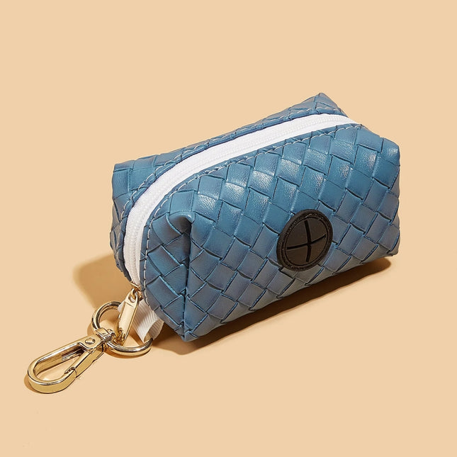 Bolsa para excrementos de perro de cuero sintético con correa
