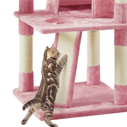 Pink 69'' Multi-Level Cat Tree with Condos, Scratching Posts & Platforms - Wnkrs