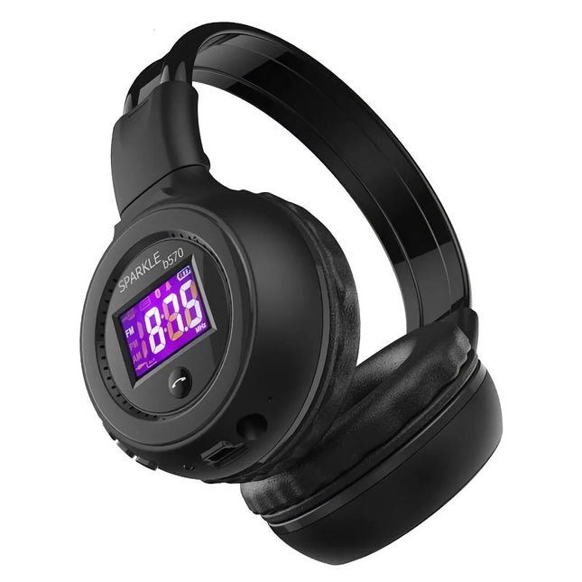 Foldable Bluetooth Headphones with HIFI Stereo, LCD Display & Micro-SD Slot