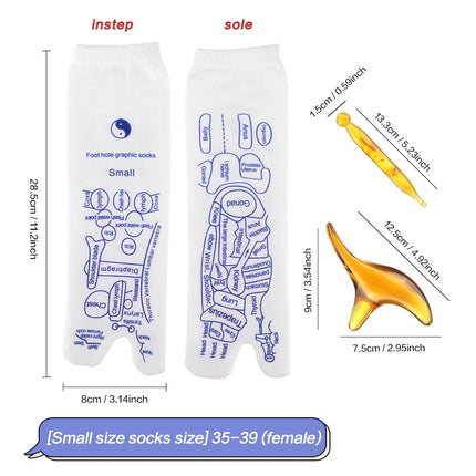 Calcetines de masaje de reflexología podal con varilla de acupresión