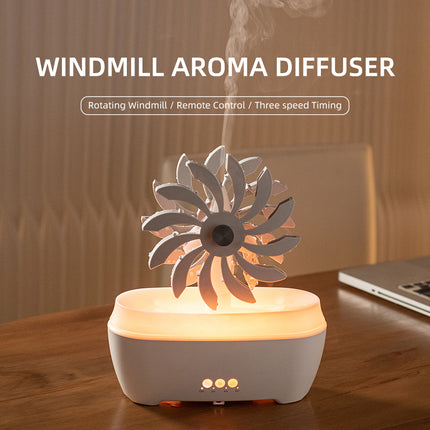 Humidificador de rueda de agua y difusor de aceites esenciales con lámpara LED de 7 colores