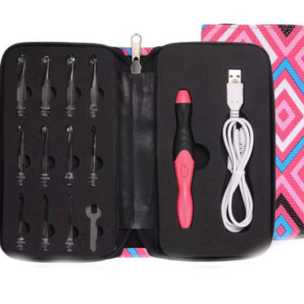 Rechargeable Light Crochet Hook With Interchangeable Head Knitting Needle Set - Wnkrs