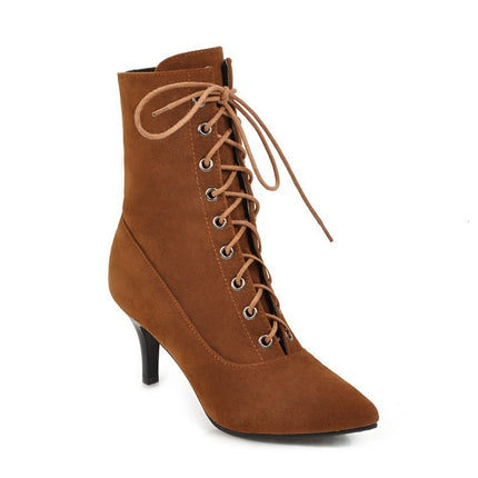 Women's Plus Size Foreign Trade Pointed-toe Stiletto Ankle Boots