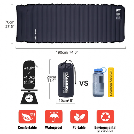 Self-Inflating Camping Mattress with Built-In Pump