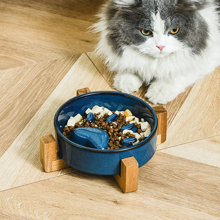 Cuenco de cerámica para mascotas con alimentación lenta