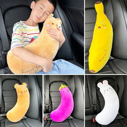 Plush Cartoon Animal Car Seat Belt Covers for Kids: Universal Shoulder Padding Protector - Wnkrs