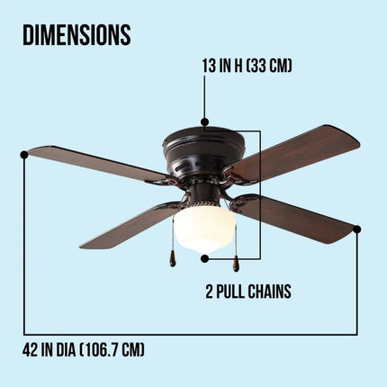 Mainstays 42" Indoor Ceiling Fan with Light - Wnkrs