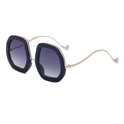 Luxury Oversized Diamond Polygon Sunglasses with UV Protection