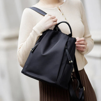 Sac à dos en cuir véritable de grande capacité pour femme