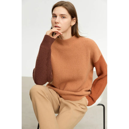 Haut en tricot épissé minimaliste pour femme