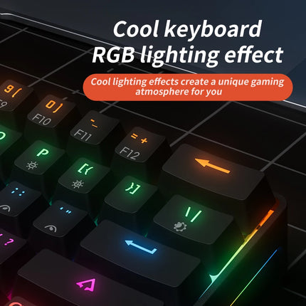 Teclado mecánico USB RGB compacto de 61 teclas con interruptores rojos