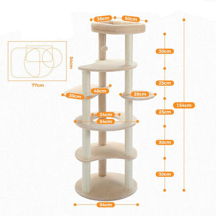 Arbre à chat moderne à 6 niveaux