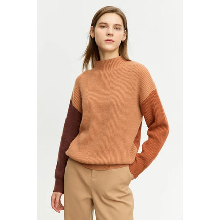 Haut en tricot épissé minimaliste pour femme