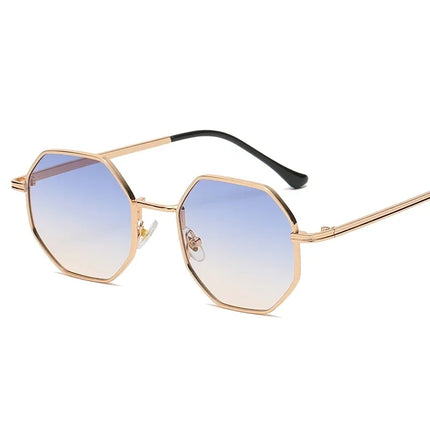 Gafas de sol de metal poligonales de moda 2023 para mujer