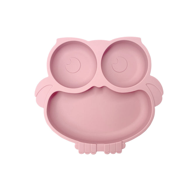 BPA-Free Cute Owl Silicone Suction Plate for Toddlers