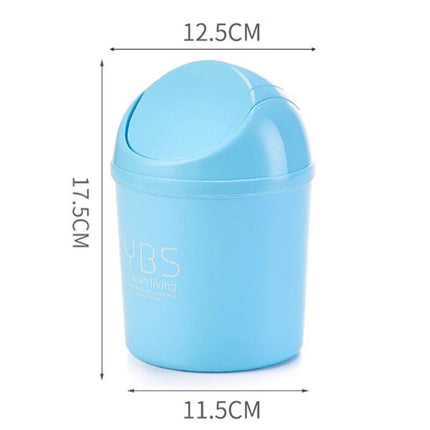 Compact Rolling Lid Mini Trash Bin - Portable Garbage Can for Car & Desk - Wnkrs