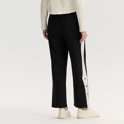 Pantalon large texturé à taille élastique