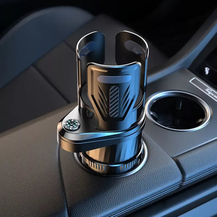 Multifunctional Carbon Fiber Car Cup Holder with Built-In Compass - Wnkrs