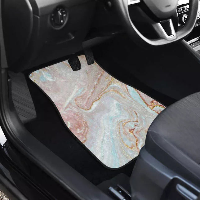 Luxe Pink Gold Liquid Marble Car Floor Mats (Full Set of 4) - Wnkrs