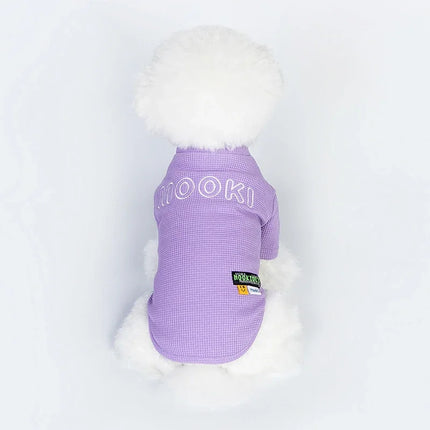 T-shirt douillet en tricot gaufré violet pour chien