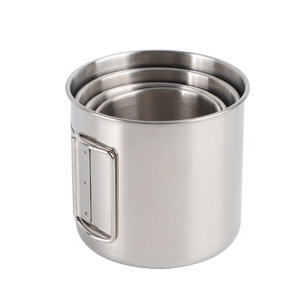 Stainless Steel Camping Mug with Carabiner and Foldable Handle