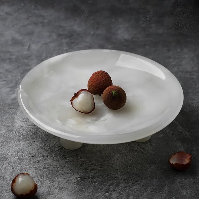 Plateau en marbre onyx blanc