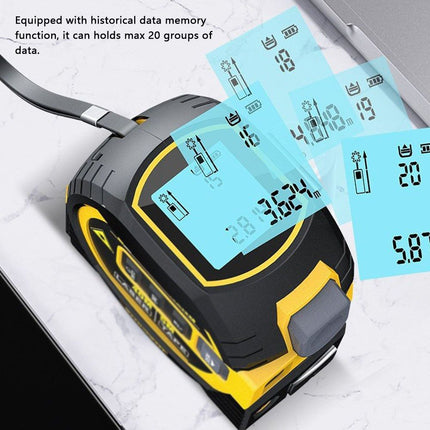 Multi-Function Laser Distance Meter with 5m Tape Measure and Cross-Marking - Wnkrs