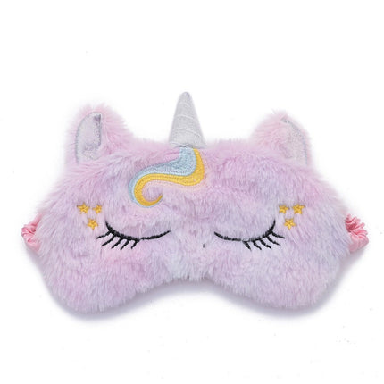 Masque pour les yeux en peluche licorne à paillettes