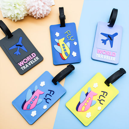 Cute PVC Plane Letters Luggage Tags