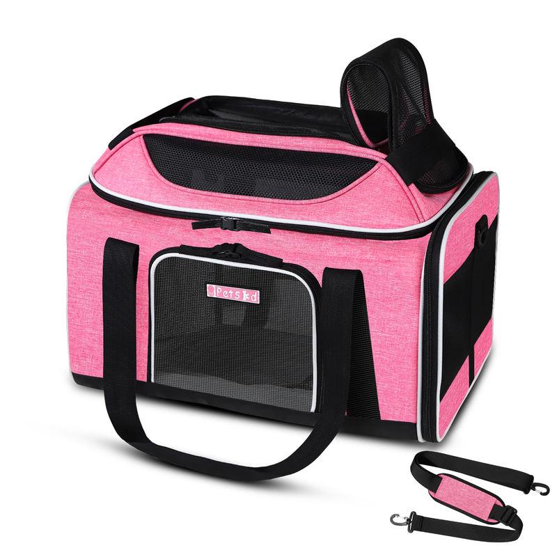 Soft-Sided Pet Carrier with Expandable Top