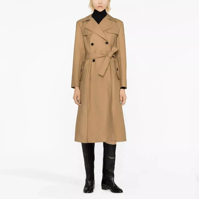 Trench-coat croisé pour femme avec ceinture